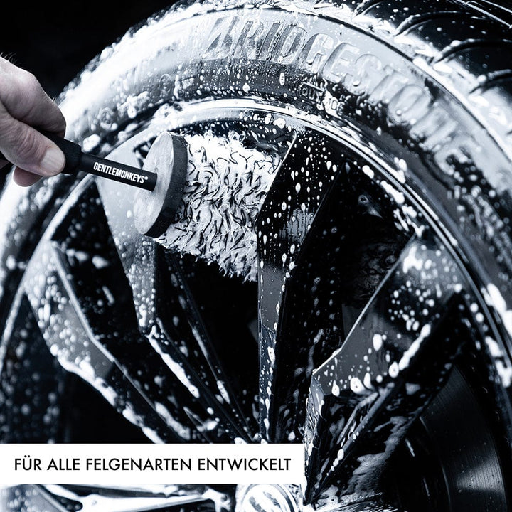 Profi-Felgenbürste im Einsatz – effektive Reinigung von Bremsstaub & Schmutz