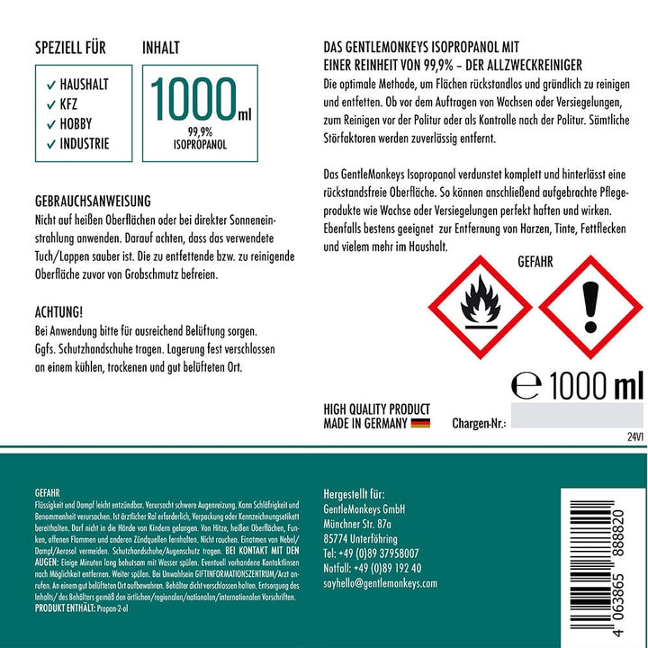 Isopropanol 99,9 % – Großgebinde für Labor, Reinigung & Elektronikpflege