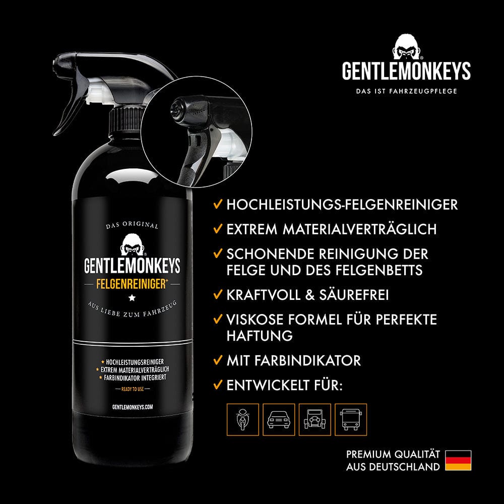 Felgenreiniger 1L von GentleMonkeys – kraftvoll gegen Schmutz, schonend zur Felge