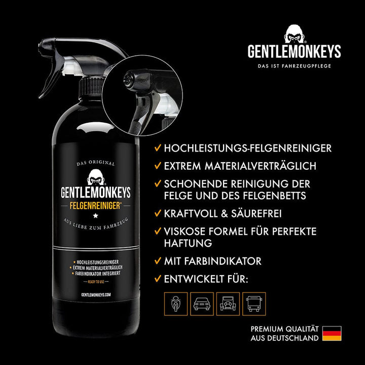 Felgenreiniger 1L von GentleMonkeys – kraftvoll gegen Schmutz, schonend zur Felge