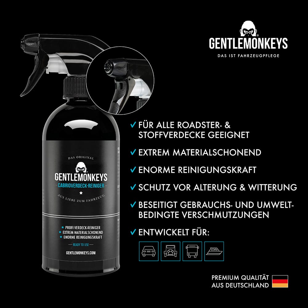 CABRIO REINIGER- & PFLEGESET: Verdeckreiniger 500ml + Verdeckimprägnierer 500ml