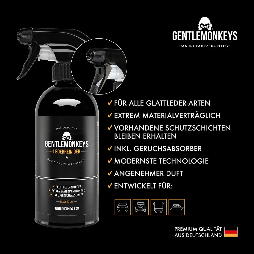 LEDER REINIGER- & PFLEGESET: Lederreiniger 500ml + Lederbalsam 250ml